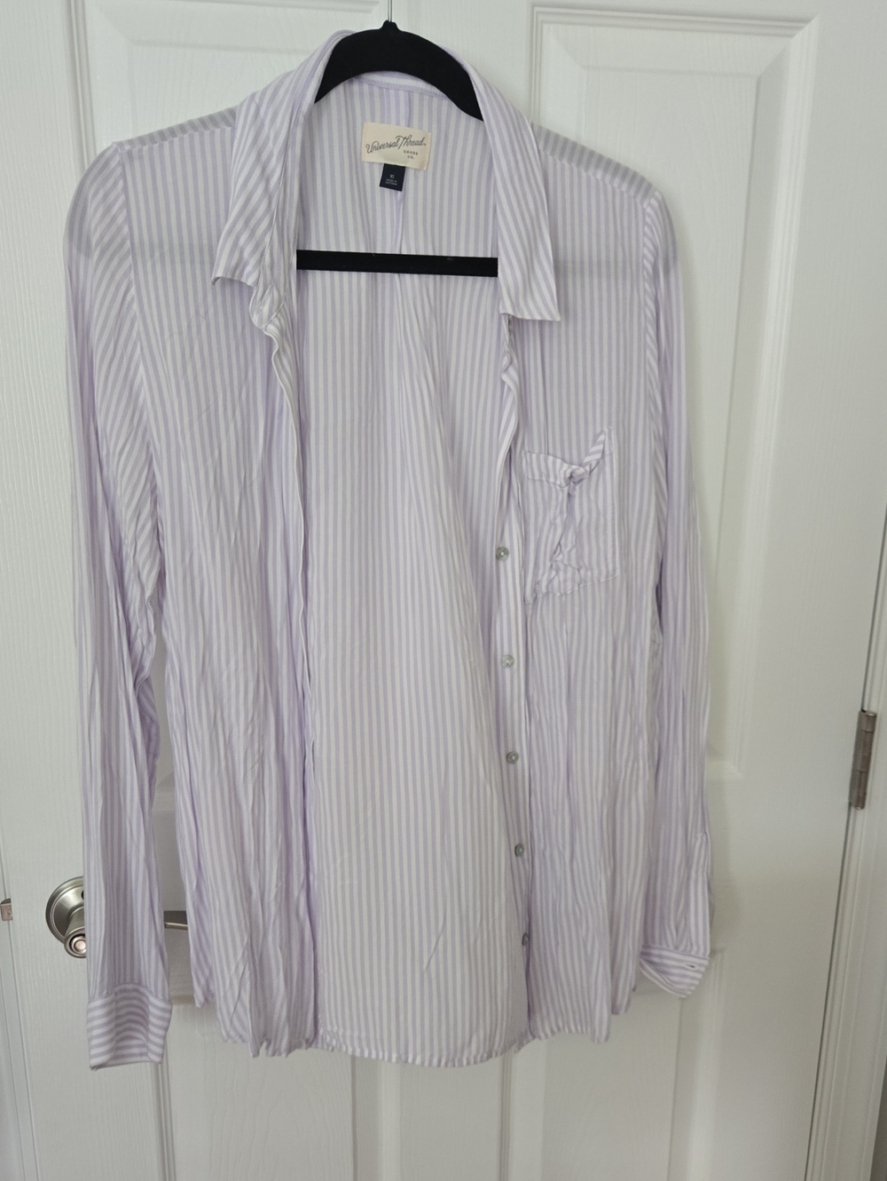 Lavender Stripe Women's Button-Up Shirt